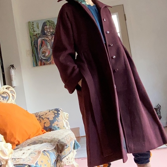 vintage Paul Levy Union made maroon wool winter coat - Picture 3 of 7